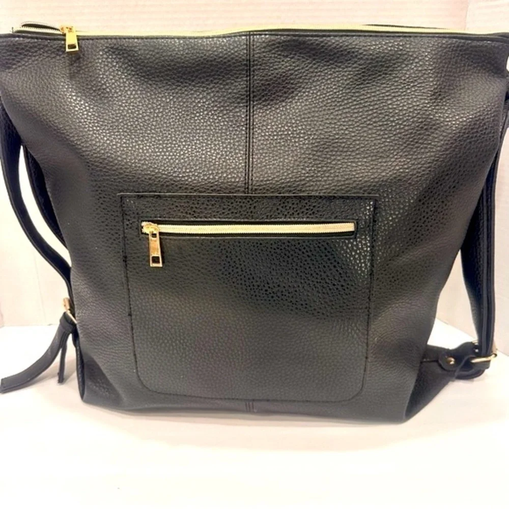 Women’s black purse satchel shoulder bag oversized purse new pebbled leather